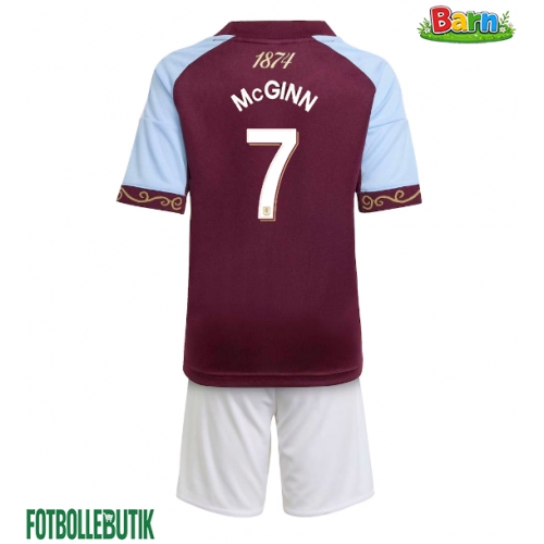Aston Villa John McGinn #7 Hemmaställ Barn 2025-26 Kortärmad (+ Korta byxor)